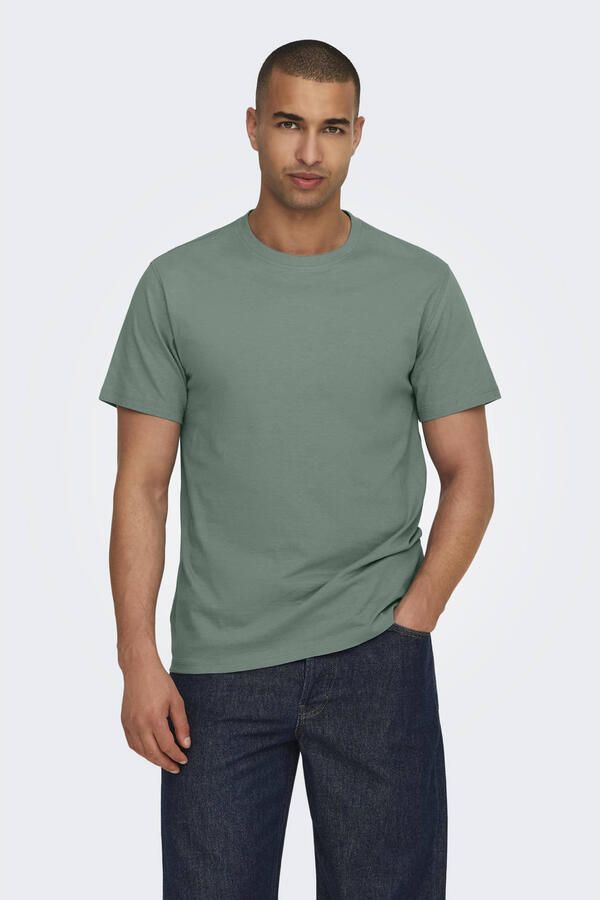 ONLY & SONS Shirt met ronde hals ONSMAX LIFE REG SS STITCH TEE - Foto 3