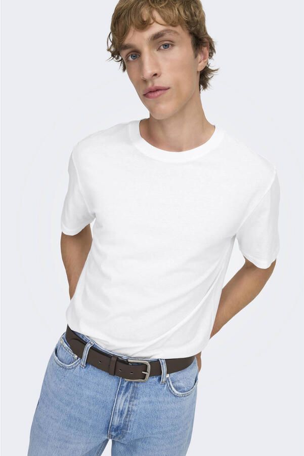 ONLY & SONS Shirt met ronde hals ONSMAX LIFE REG SS STITCH TEE