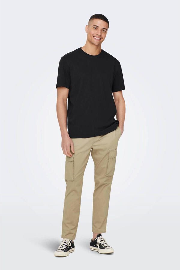 ONLY & SONS Shirt met ronde hals ONSMAX LIFE REG SS STITCH TEE