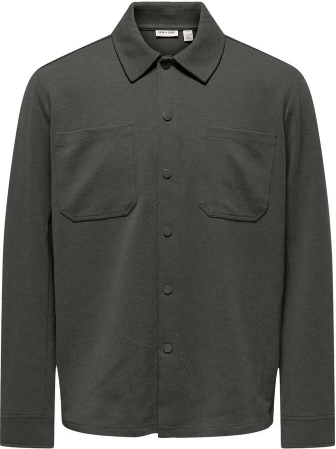 ONLY & SONS regular fit twill overshirt beluga