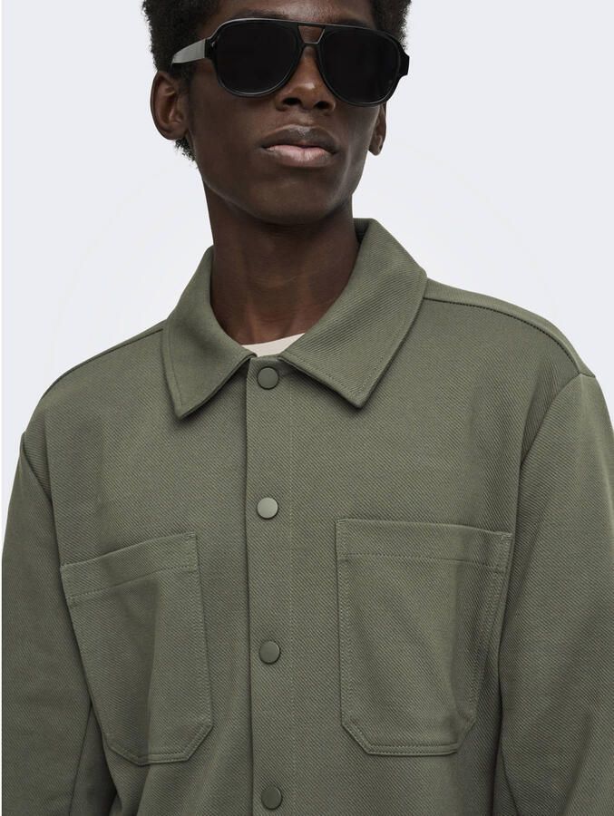 ONLY & SONS regular fit twill overshirt beluga - Foto 2