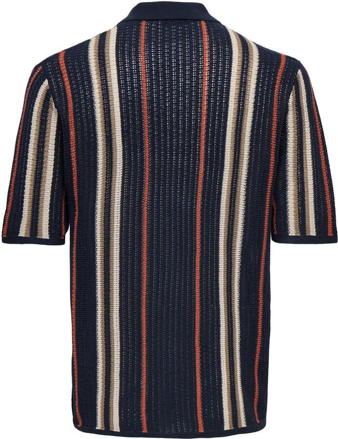 ONLY & SONS regular gestreept casual overhemd gebreid donkerblauw - Foto 2