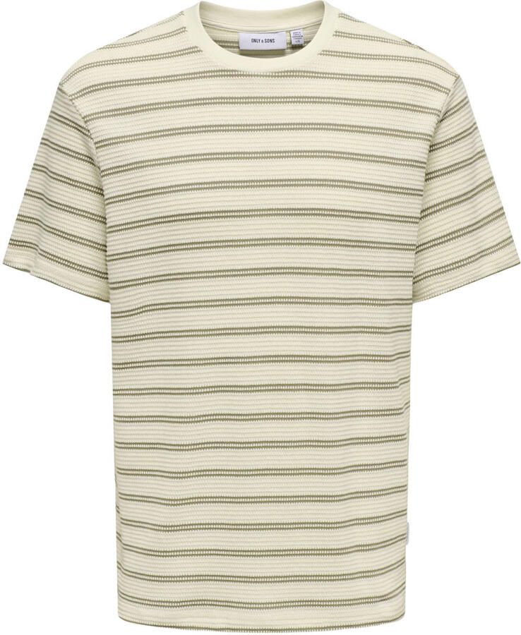Only & Sons T-shirt met geribde ronde hals model 'IAN'