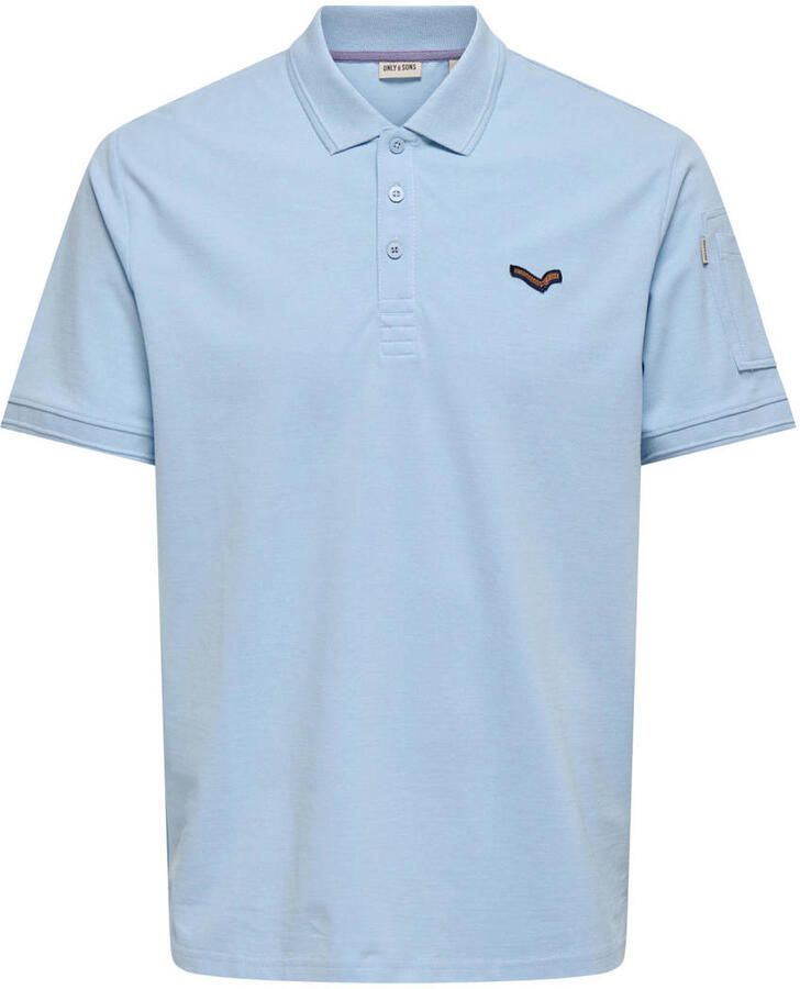 ONLY & SONS regular polo blauw