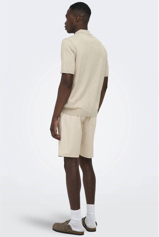 ONLY & SONS regular polo fijn gebreid beige - Foto 3