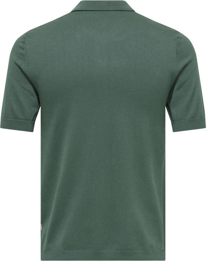 ONLY & SONS regular polo gebreid groen