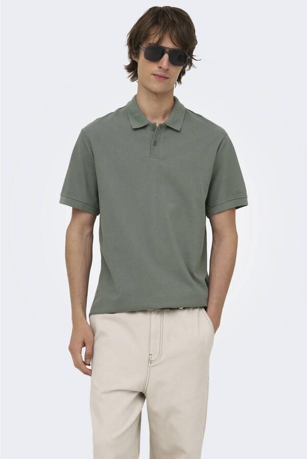 ONLY & SONS regular polo groen