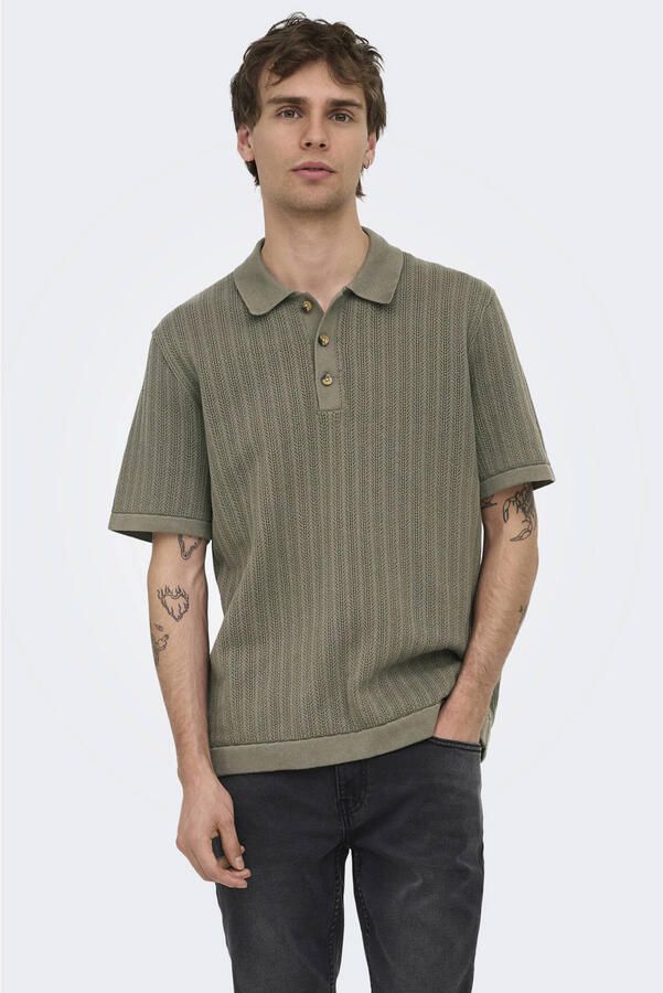 Only & Sons regular fit poloshirt van katoenmix model 'MOON'
