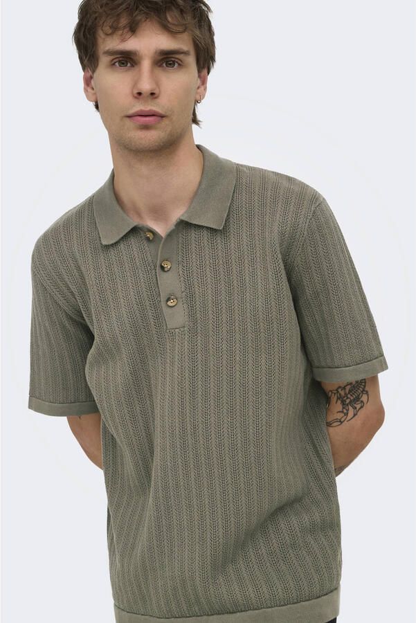 Only & Sons regular fit poloshirt van katoenmix model 'MOON' - Foto 3