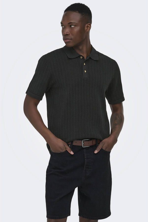Only & Sons regular fit poloshirt van katoenmix model 'MOON'