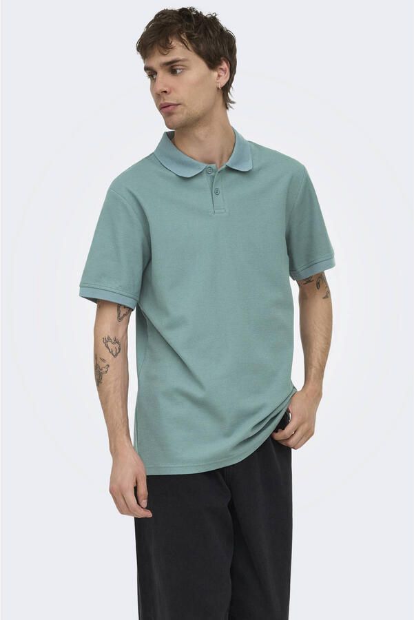 ONLY & SONS regular polo turqoise