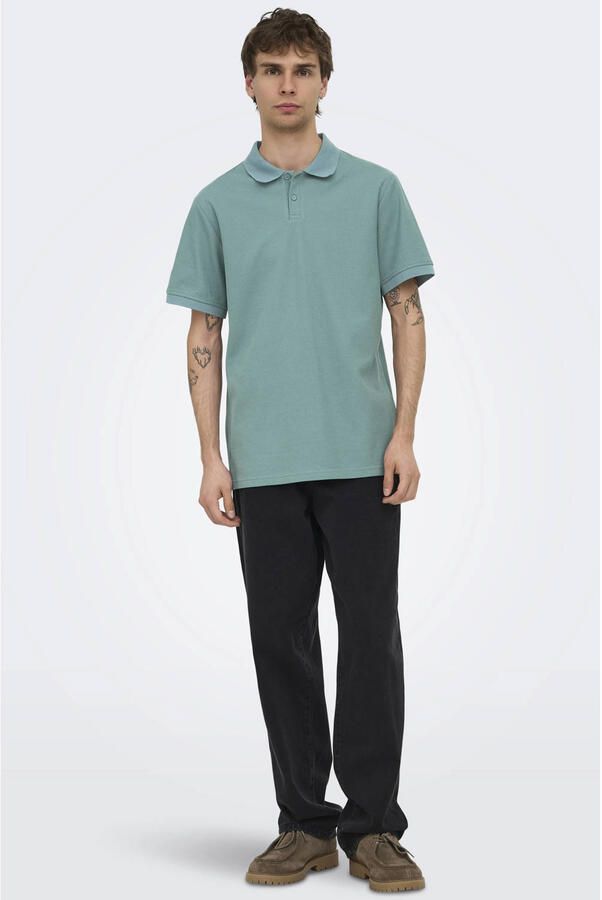 ONLY & SONS regular polo turqoise - Foto 3