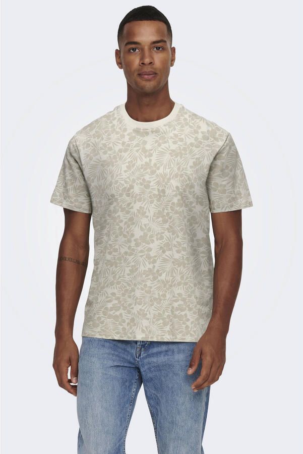 Only & Sons regular fit T-shirt van puur katoen model 'PERRY'