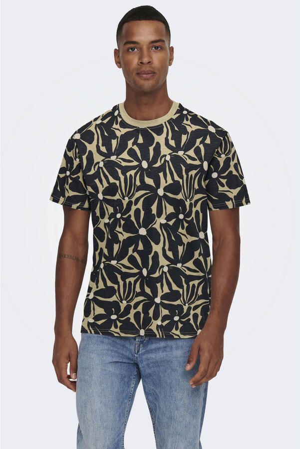 Only & Sons regular fit T-shirt van puur katoen model 'PERRY'