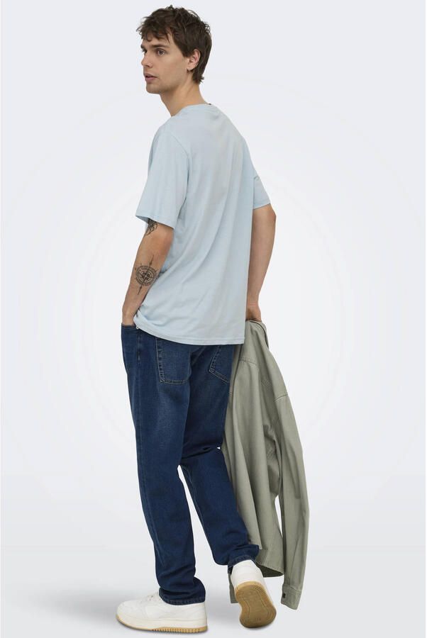 ONLY & SONS regular T-shirt blauw - Foto 2