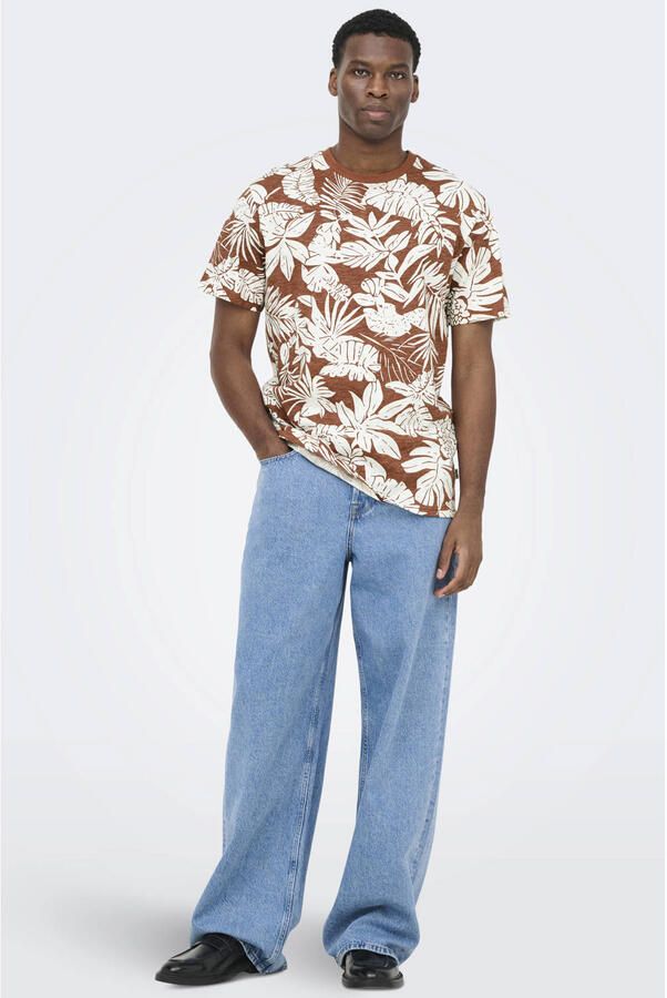 ONLY & SONS regular T-shirt brique - Foto 2