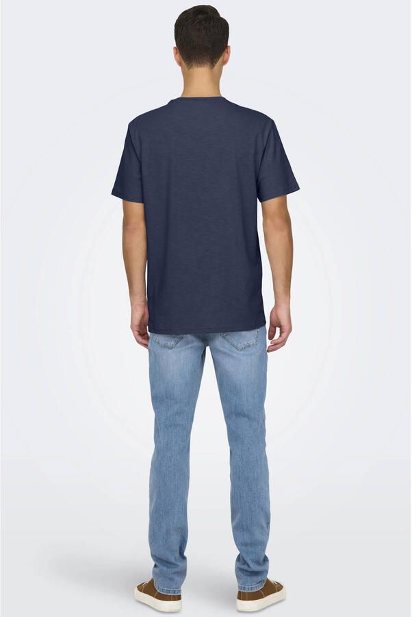 ONLY & SONS regular T-shirt donkerblauw - Foto 2