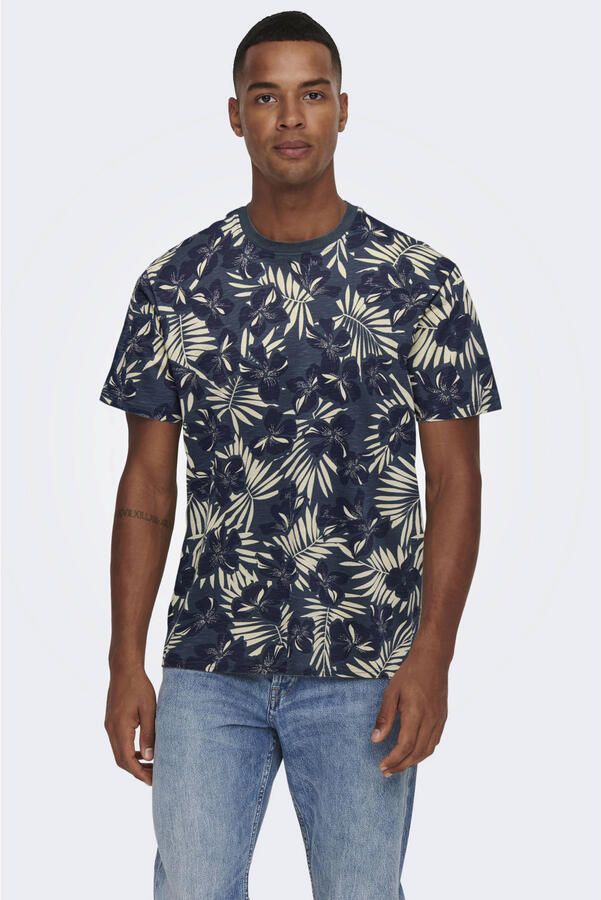 Only & Sons regular fit T-shirt van puur katoen model 'PERRY'