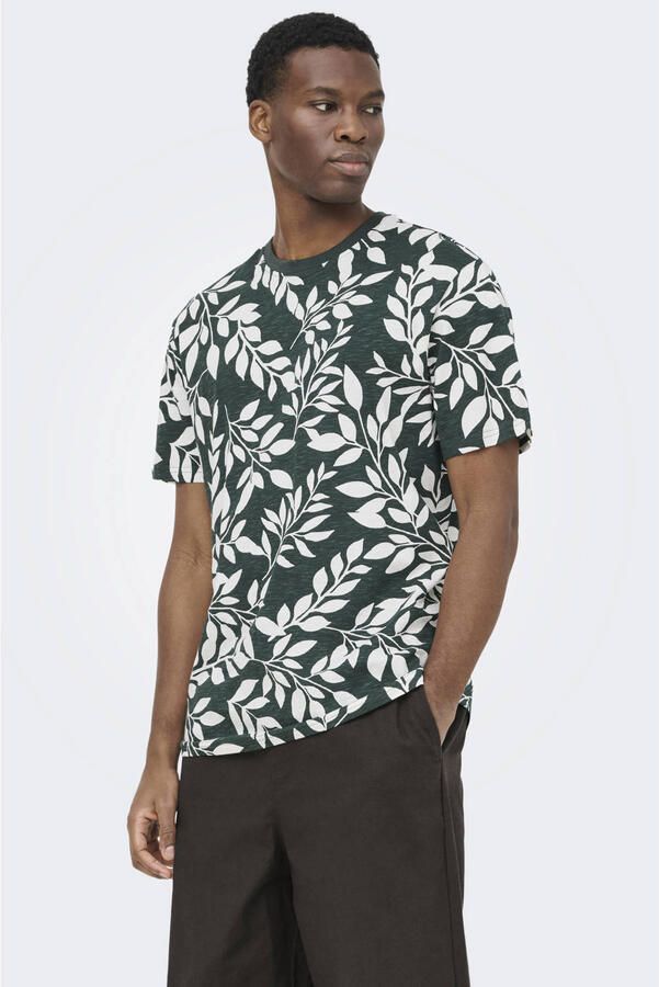 Only & Sons Perry Life Regular Leaf AOP Shirt Heren