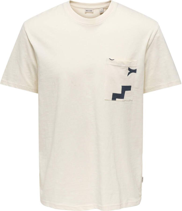 ONLY & SONS regular T-shirt ecru
