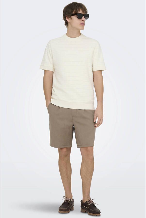 ONLY & SONS regular T-shirt gebreid ecru - Foto 2