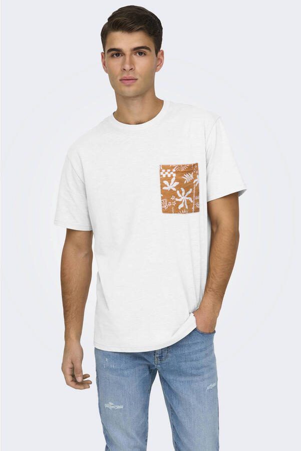 ONLY & SONS regular T-shirt wit