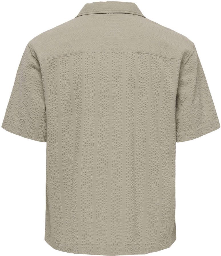 ONLY & SONS relaxed casual overhemd beige - Foto 2