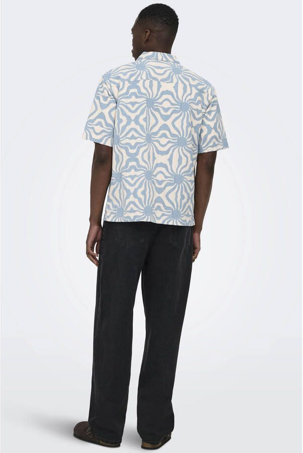 ONLY & SONS relaxed casual overhemd blauw - Foto 2