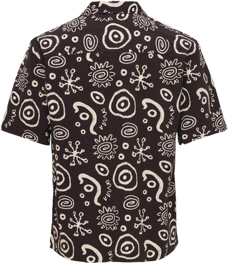 ONLY & SONS relaxed casual overhemd bruin - Foto 2