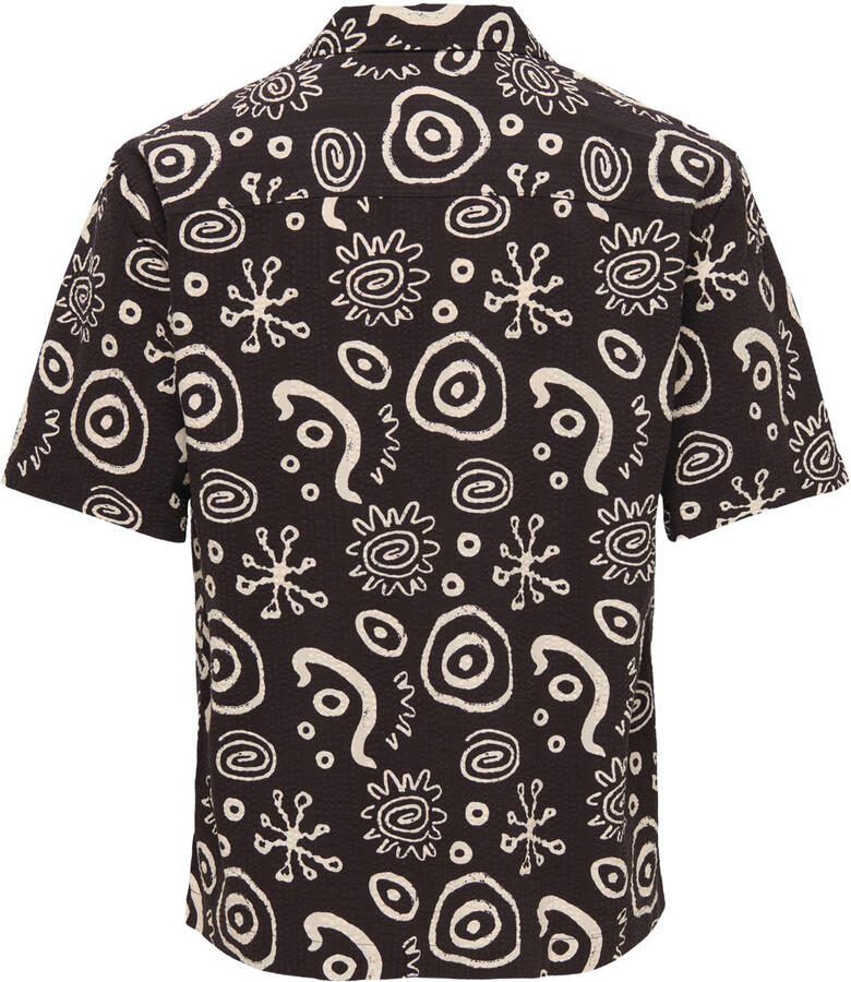 ONLY & SONS relaxed casual overhemd bruin - Foto 2