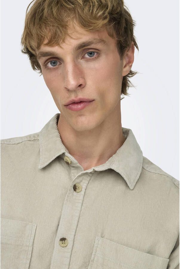 Only & Sons Relaxed fit vrijetijdsoverhemd met structuurmotief model 'ALP' - Foto 3