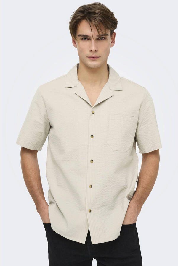 ONLY & SONS Overhemd met korte mouwen ONSEYE RESORT SEERS 0009 SHIRT NOOS - Foto 3