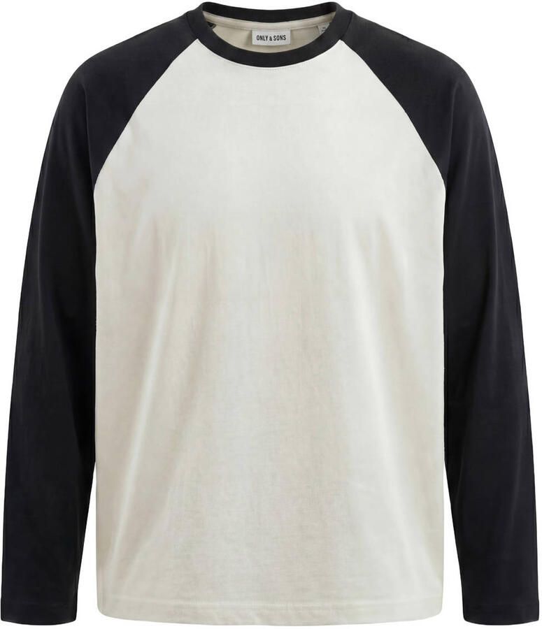 ONLY & SONS relaxed fit longsleeve cloud dancer black