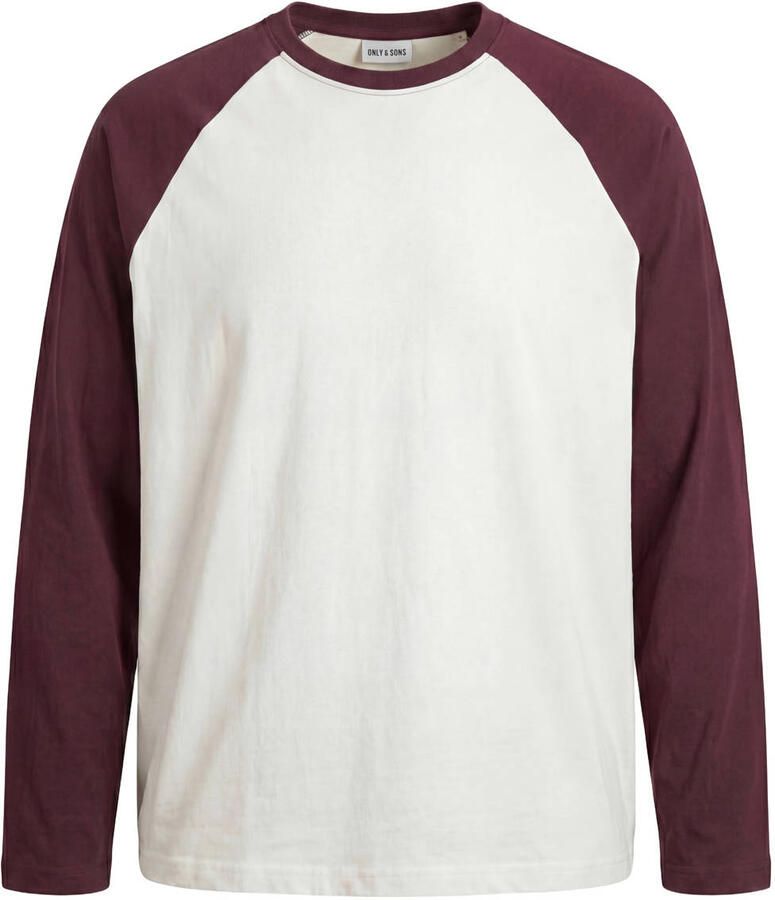 ONLY & SONS relaxed fit longsleeve cloud dancer port royale