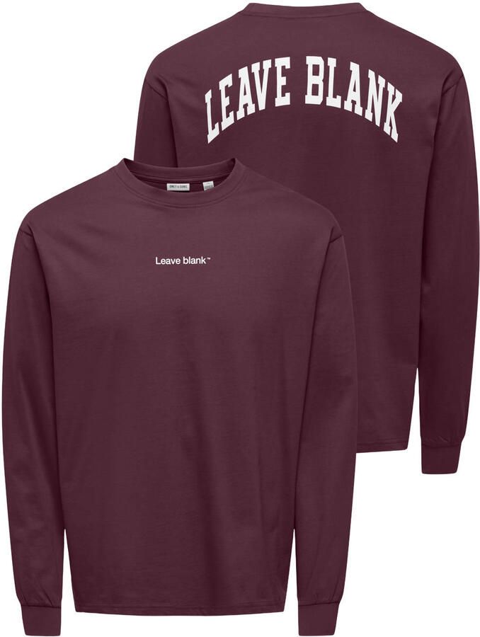 ONLY & SONS relaxed fit longsleeve met backprint fig