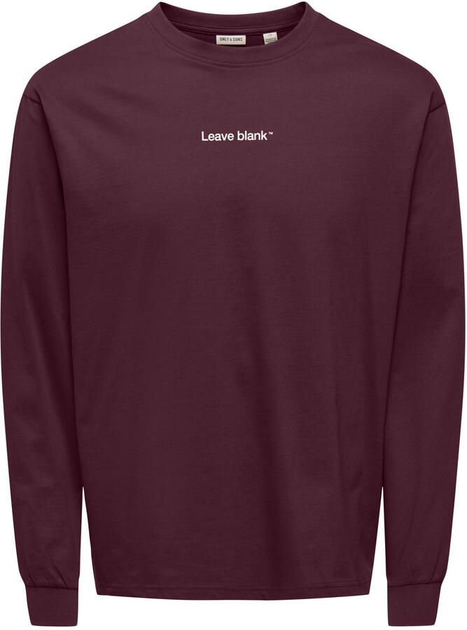 ONLY & SONS relaxed fit longsleeve met backprint fig