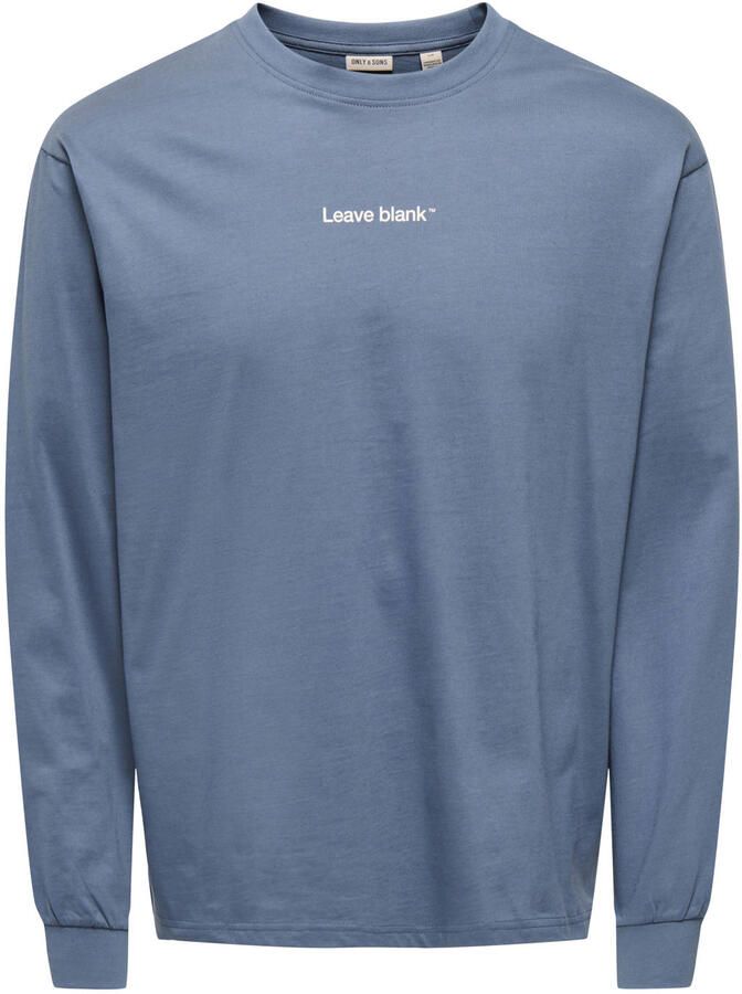 ONLY & SONS relaxed fit longsleeve met backprint indigo - Foto 2