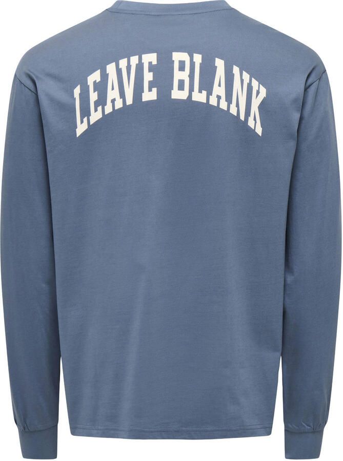 ONLY & SONS relaxed fit longsleeve met backprint indigo - Foto 2