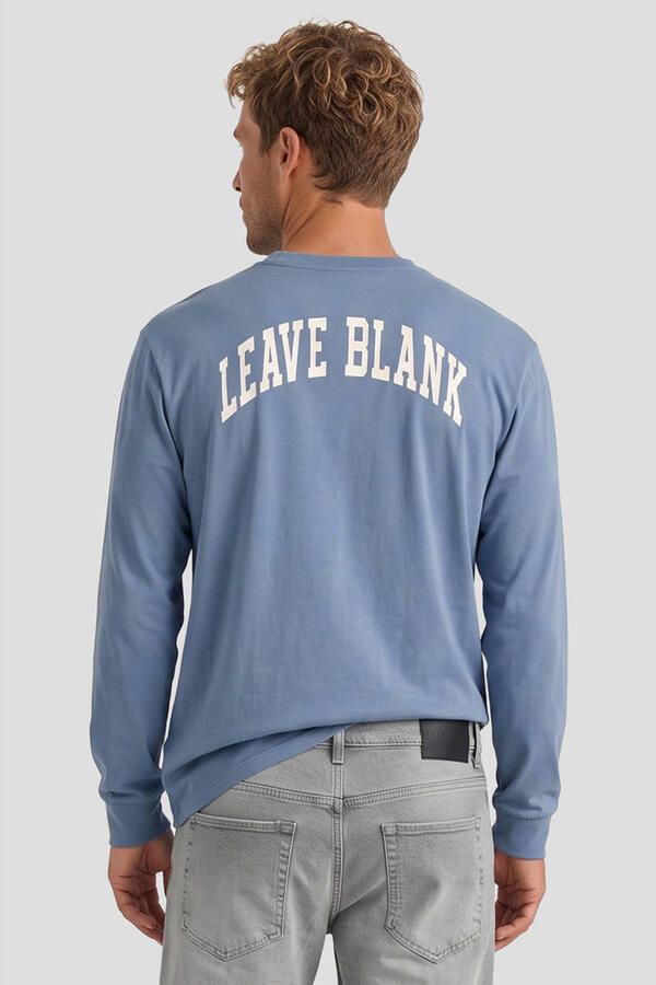ONLY & SONS relaxed fit longsleeve met backprint indigo - Foto 3