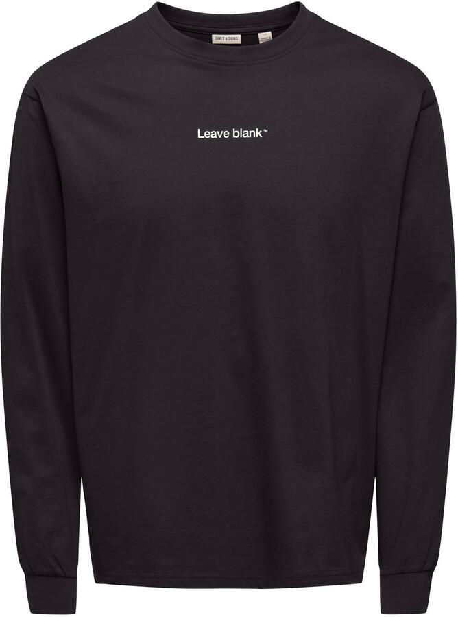ONLY & SONS relaxed fit longsleeve met backprint zwart - Foto 2
