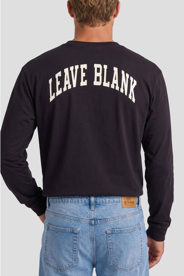 ONLY & SONS relaxed fit longsleeve met backprint zwart - Foto 3
