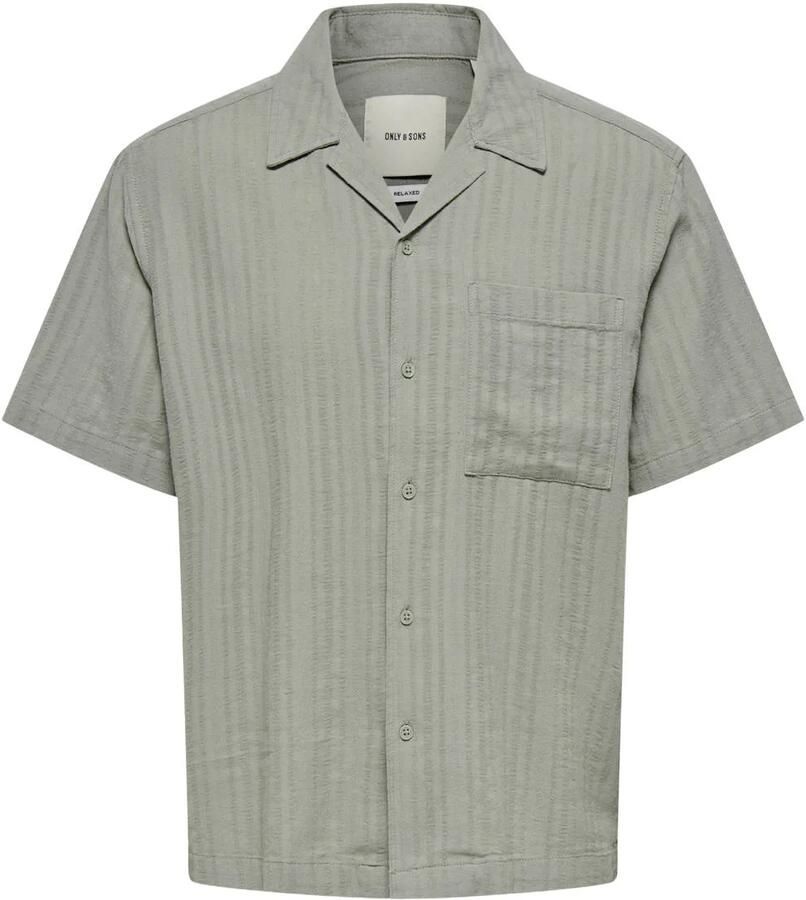 ONLY & SONS relaxed fit overhemd met linnen groen