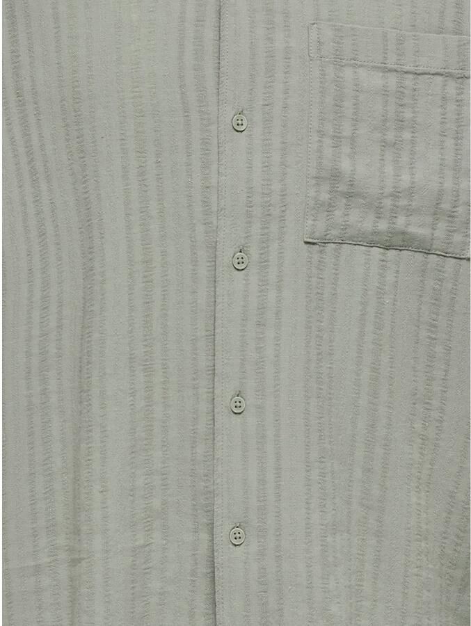 ONLY & SONS relaxed fit overhemd met linnen groen - Foto 2