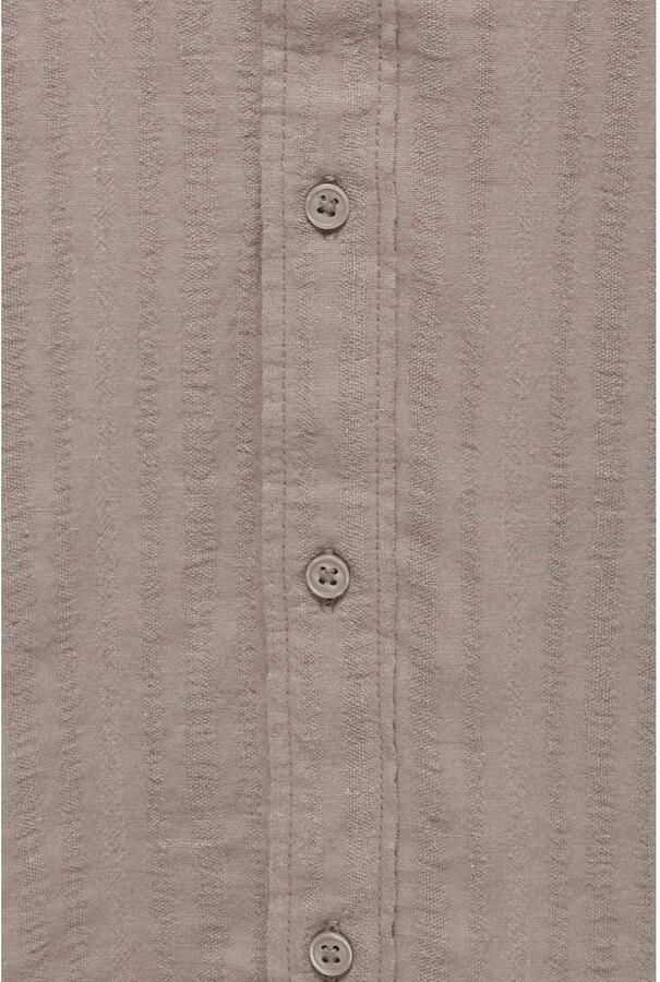 ONLY & SONS relaxed fit overhemd met linnen taupe - Foto 2