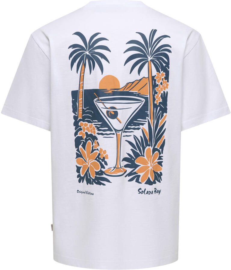 ONLY & SONS relaxed fit T-shirt met backprint helder wit - Foto 2