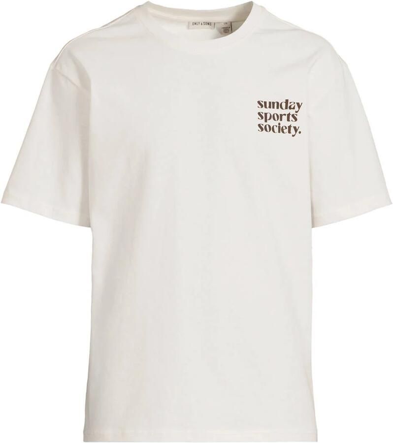 ONLY & SONS relaxed fit T-shirt met backprint wit - Foto 3