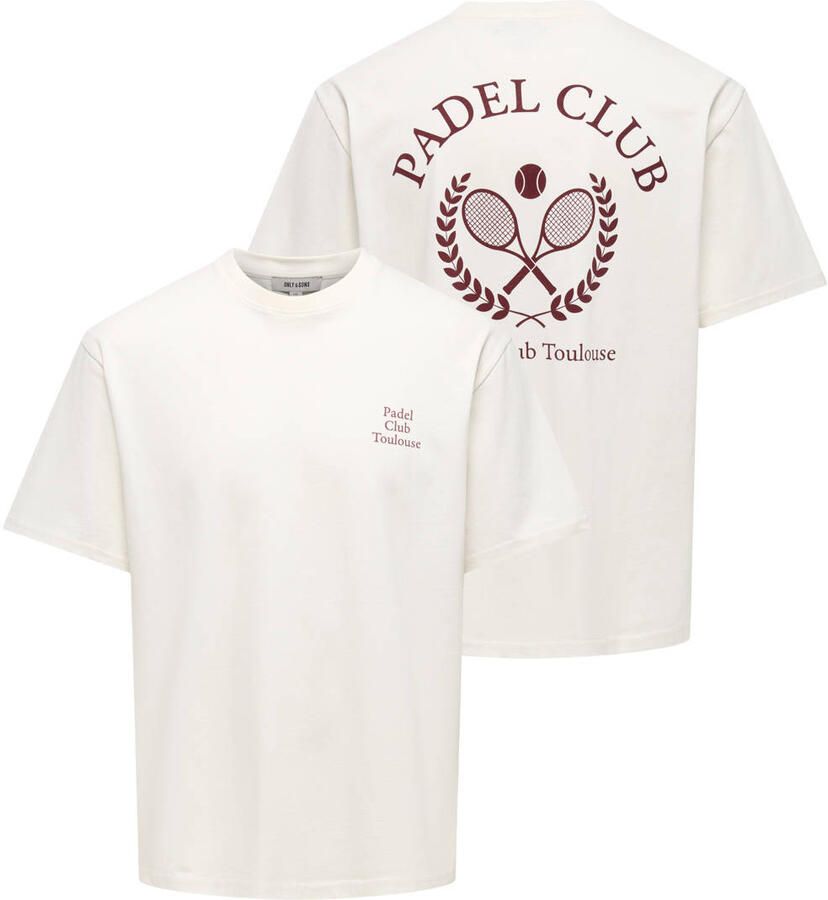 Only & Sons relaxed fit T-shirt van puur katoen model 'CAP' - Foto 2