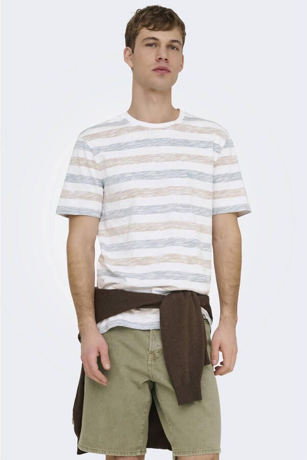 ONLY & SONS relaxed gestreept T-shirt multi