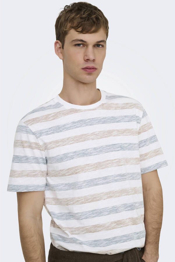 ONLY & SONS relaxed gestreept T-shirt multi - Foto 3