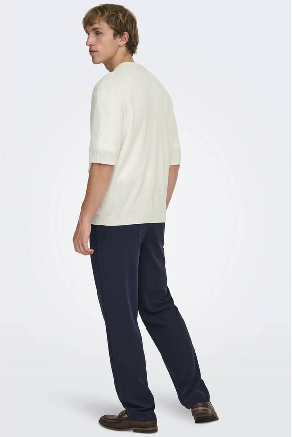 ONLY & SONS relaxed polo gebreid ecru - Foto 2